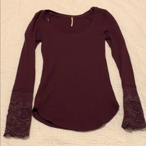 Free People Lace Thermal in Plum